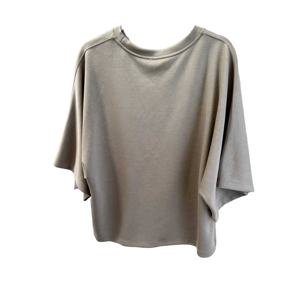 Entro "The Westbrook Top" Relaxed Fit, Elbow Sleeve Knit Top SizeL Brown/Oatmeal